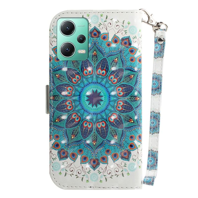 Capa Folio Para Xiaomi Redmi Note 12 5G De Cordão Mandala Strappy