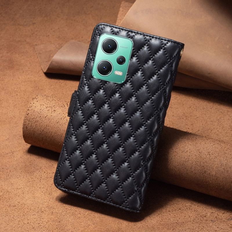 Capa Folio Para Xiaomi Redmi Note 12 5G Estilo De Cor Binfen Acolchoado