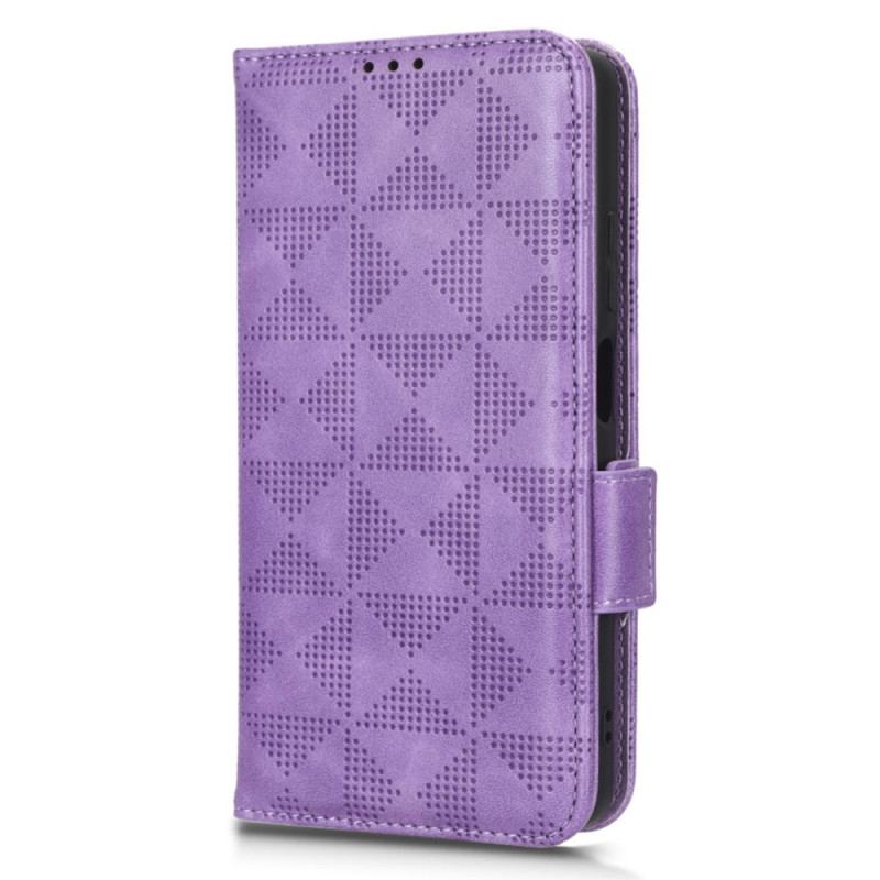 Capa Folio Para Xiaomi Redmi Note 12 5G Triângulos Com Cordão