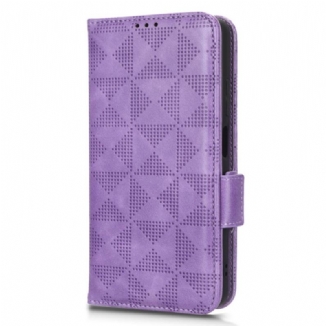 Capa Folio Para Xiaomi Redmi Note 12 5G Triângulos Com Cordão