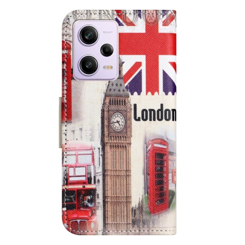 Capa Folio Para Xiaomi Redmi Note 12 5G Vida Em Londres