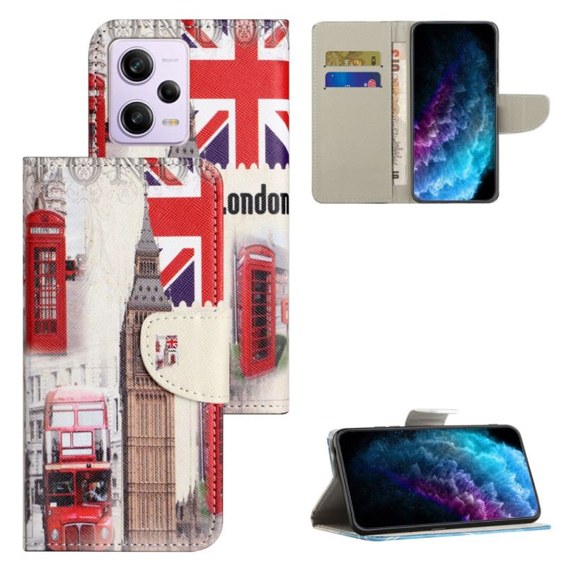 Capa Folio Para Xiaomi Redmi Note 12 5G Vida Em Londres