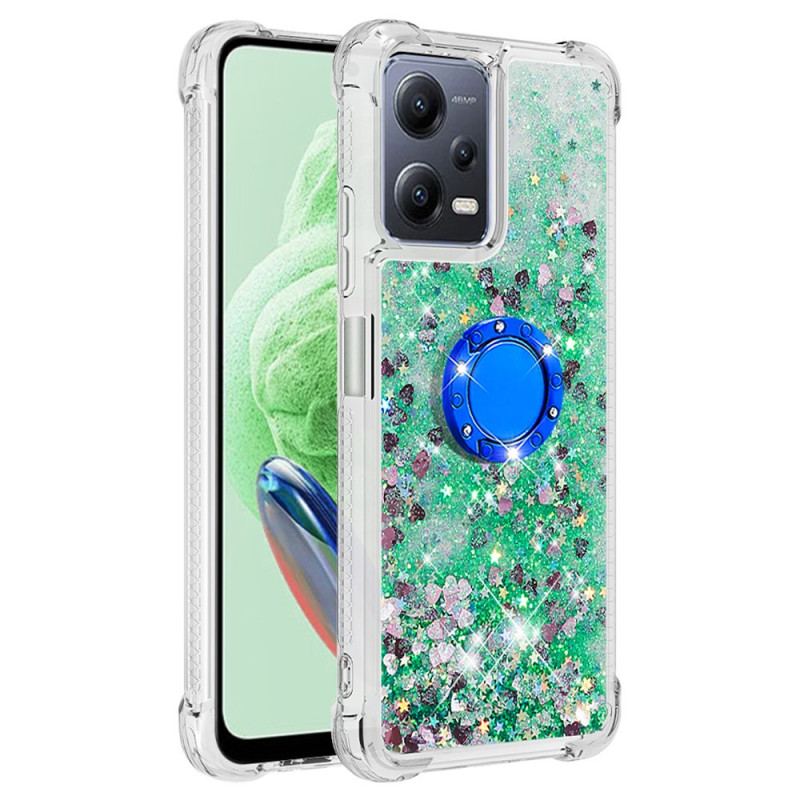 Capa Para Xiaomi Redmi Note 12 5G Suporte Para Anel De Lantejoulas Coloridas