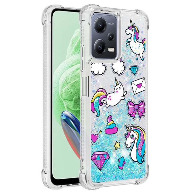 Capa Para Xiaomi Redmi Note 12 5G Unicórnios Brilhantes