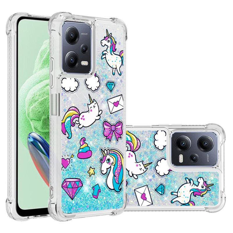 Capa Para Xiaomi Redmi Note 12 5G Unicórnios Brilhantes