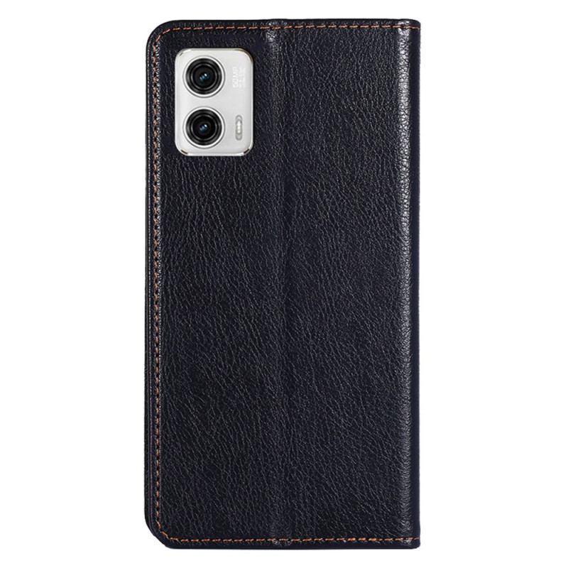 Capa De Celular Para Moto G73 5G Flip Costura De Couro Falso