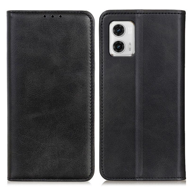 Capa De Celular Para Moto G73 5G Flip Couro Rachado Elegância