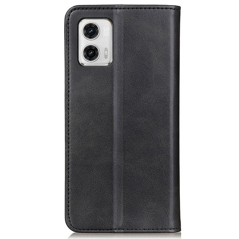 Capa De Celular Para Moto G73 5G Flip Couro Rachado Elegância