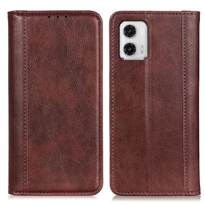 Capa De Celular Para Moto G73 5G Flip Elegante Couro Rachado