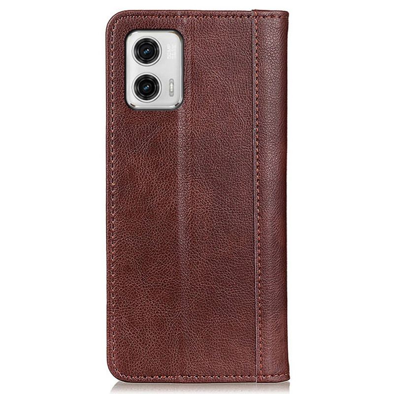 Capa De Celular Para Moto G73 5G Flip Elegante Couro Rachado