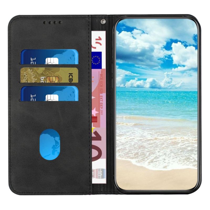 Capa De Celular Para Moto G73 5G Flip Estilo De Couro Com 3 Porta-cartões