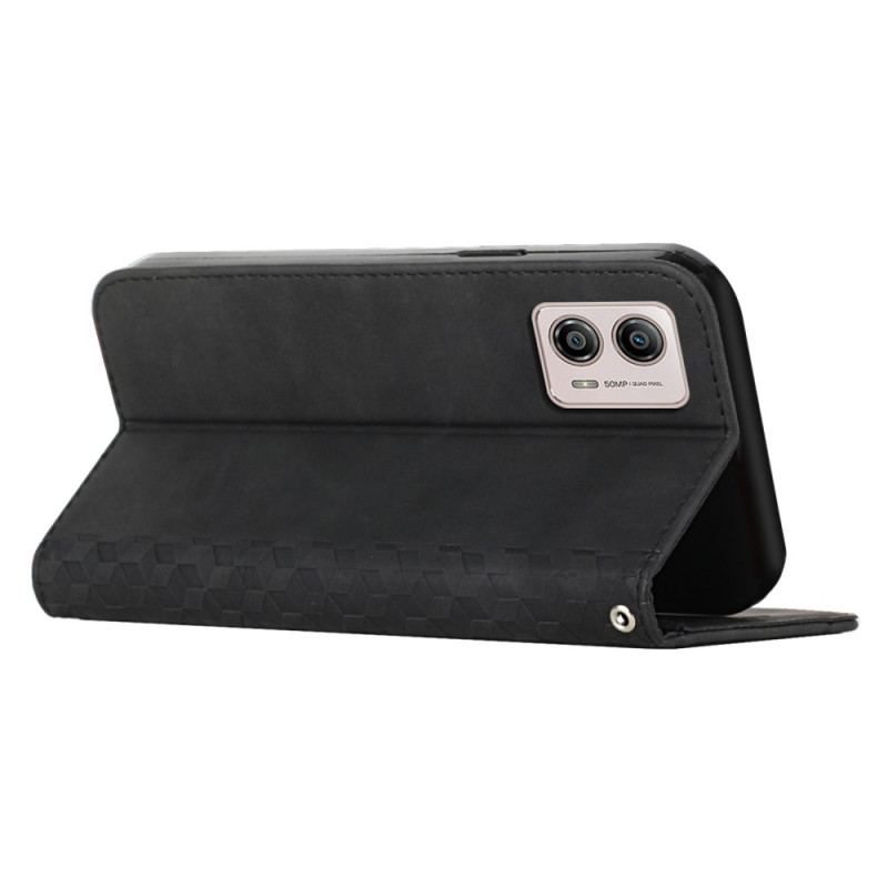 Capa De Celular Para Moto G73 5G Flip Estilo De Couro Com 3 Porta-cartões