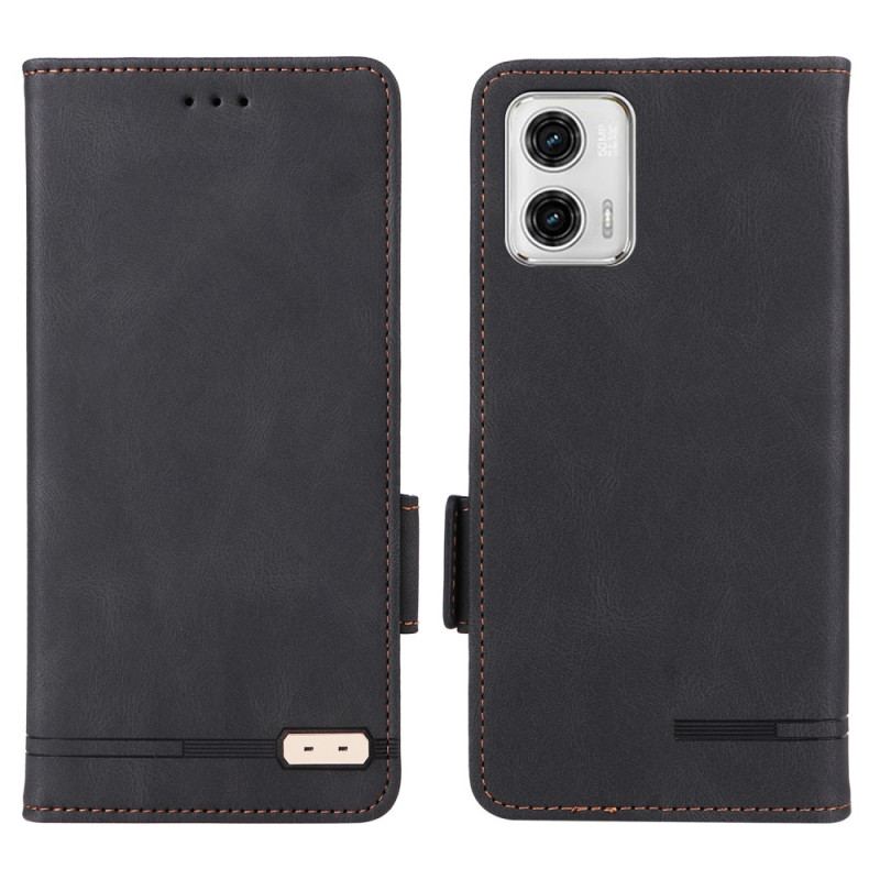 Capa De Celular Para Moto G73 5G Flip Textura De Couro