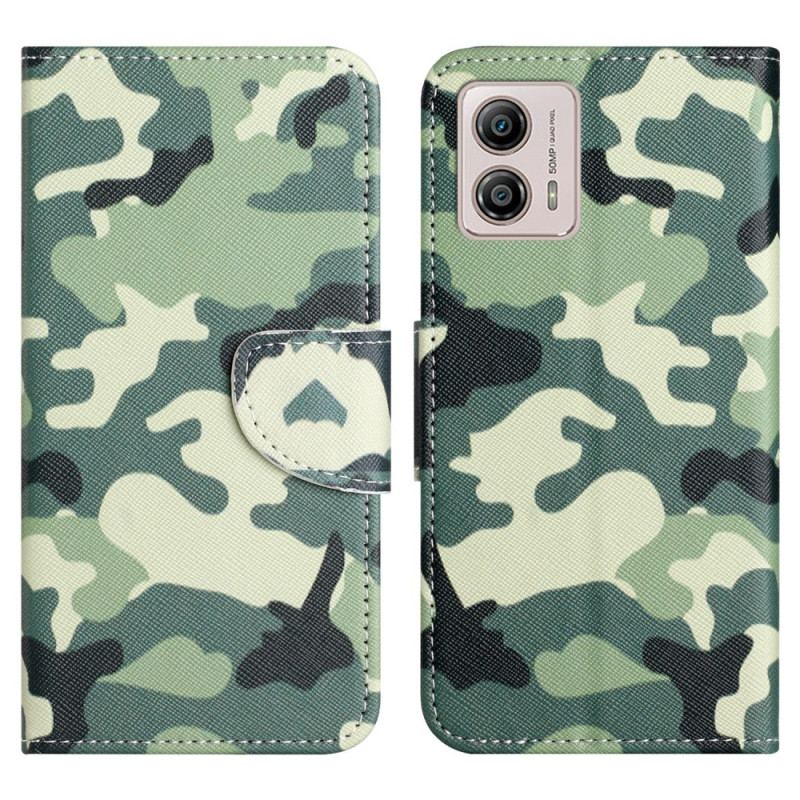 Capa De Couro Para Moto G73 5G Camuflar