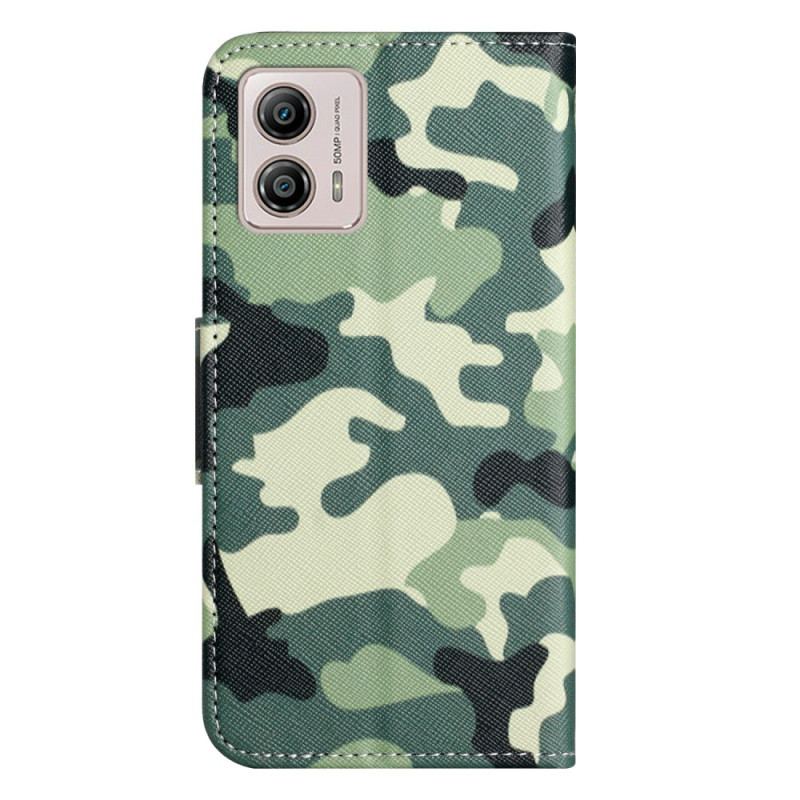 Capa De Couro Para Moto G73 5G Camuflar