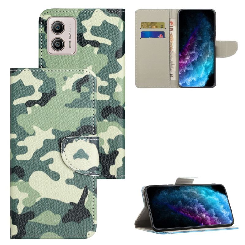 Capa De Couro Para Moto G73 5G Camuflar