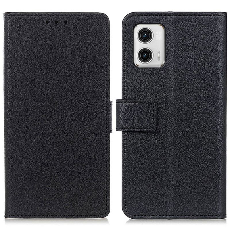 Capa De Couro Para Moto G73 5G Clássico