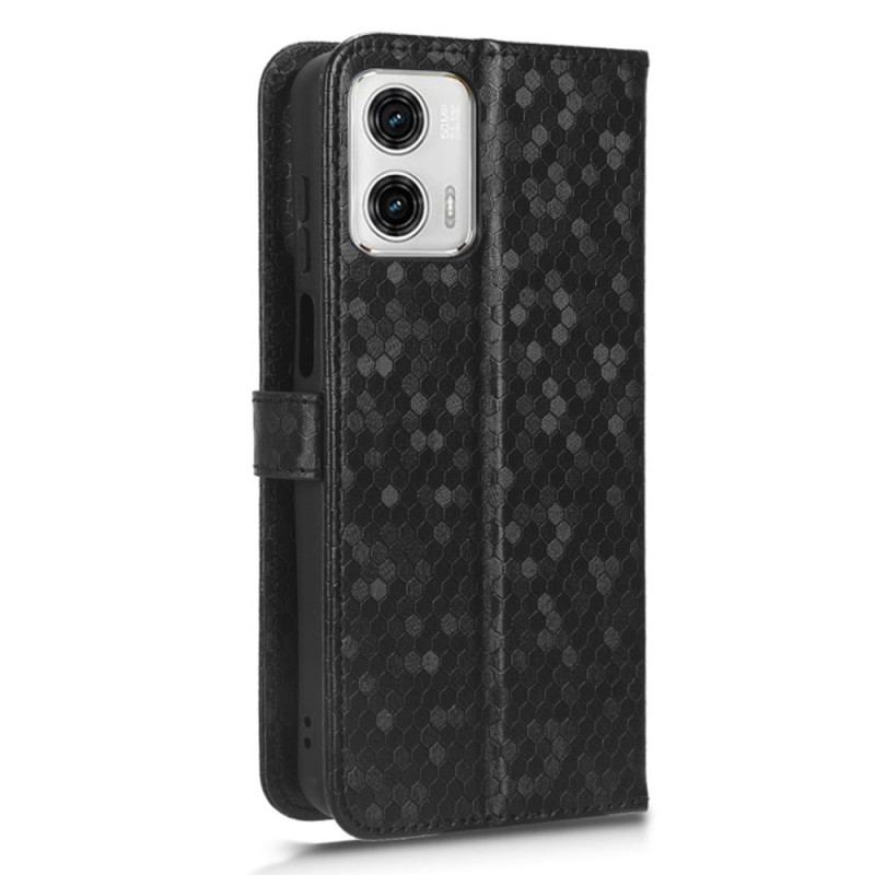 Capa De Couro Para Moto G73 5G De Cordão Design Strappy 3d