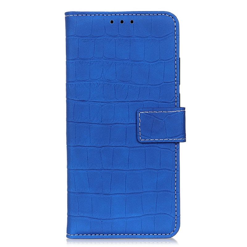 Capa De Couro Para Moto G73 5G Crocodilo