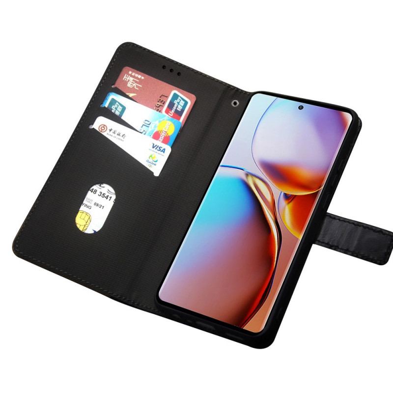 Capa De Couro Para Moto G73 5G Idewei Bicolor