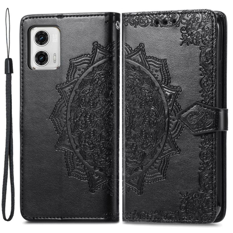 Capa De Couro Para Moto G73 5G Mandala