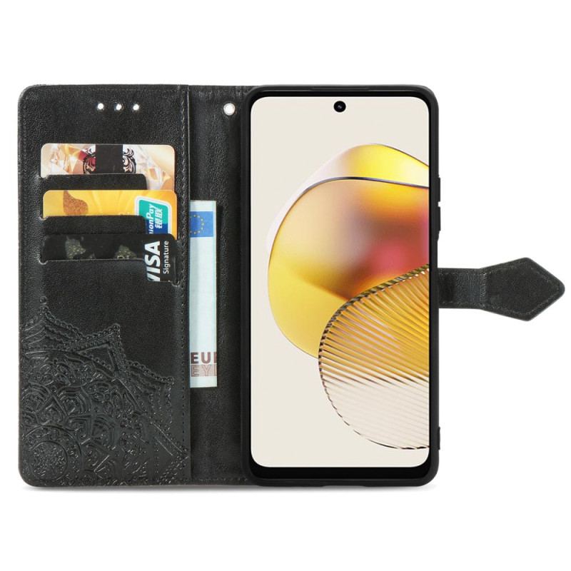 Capa De Couro Para Moto G73 5G Mandala