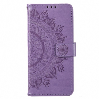 Capa De Couro Para Moto G73 5G Mandala Do Sol