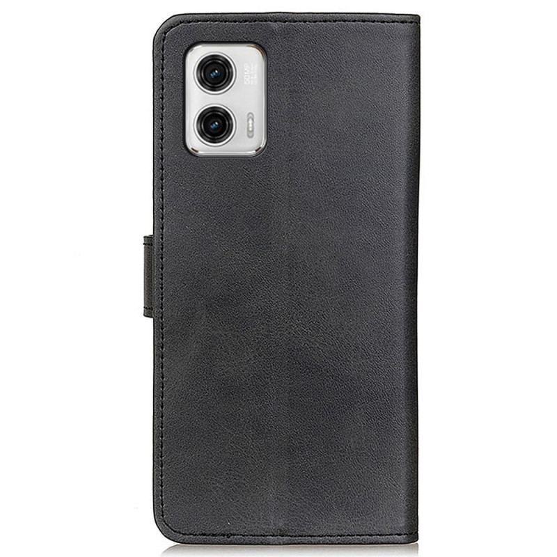 Capa De Couro Para Moto G73 5G Couro Sintético Fosco