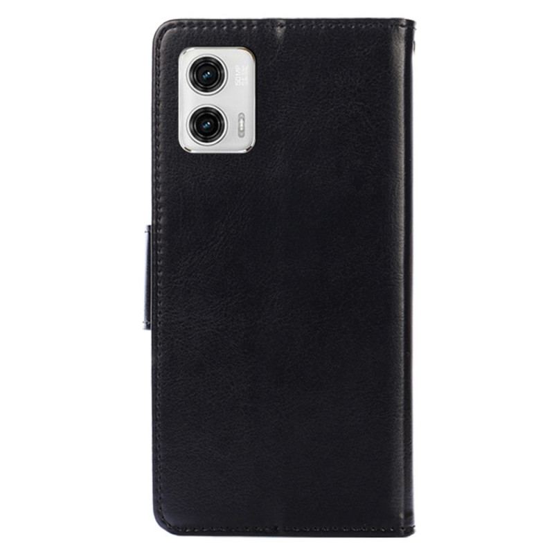 Capa De Couro Para Moto G73 5G Vintage