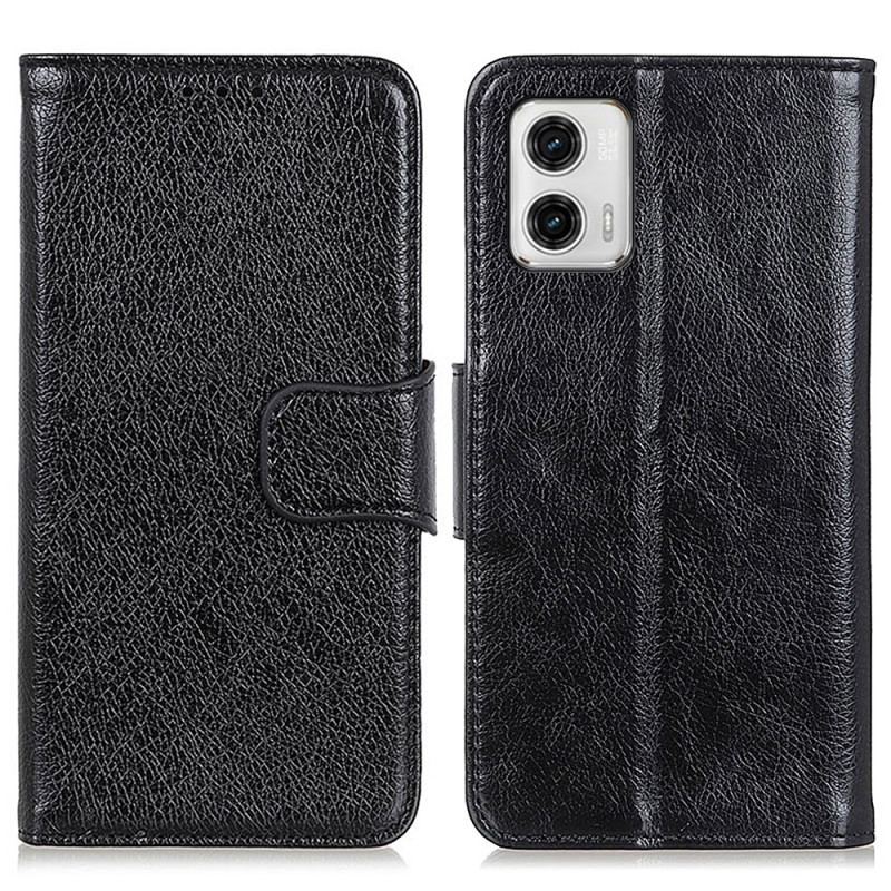 Capa Em Pele Para Moto G73 5G Couro Nappa Dividido