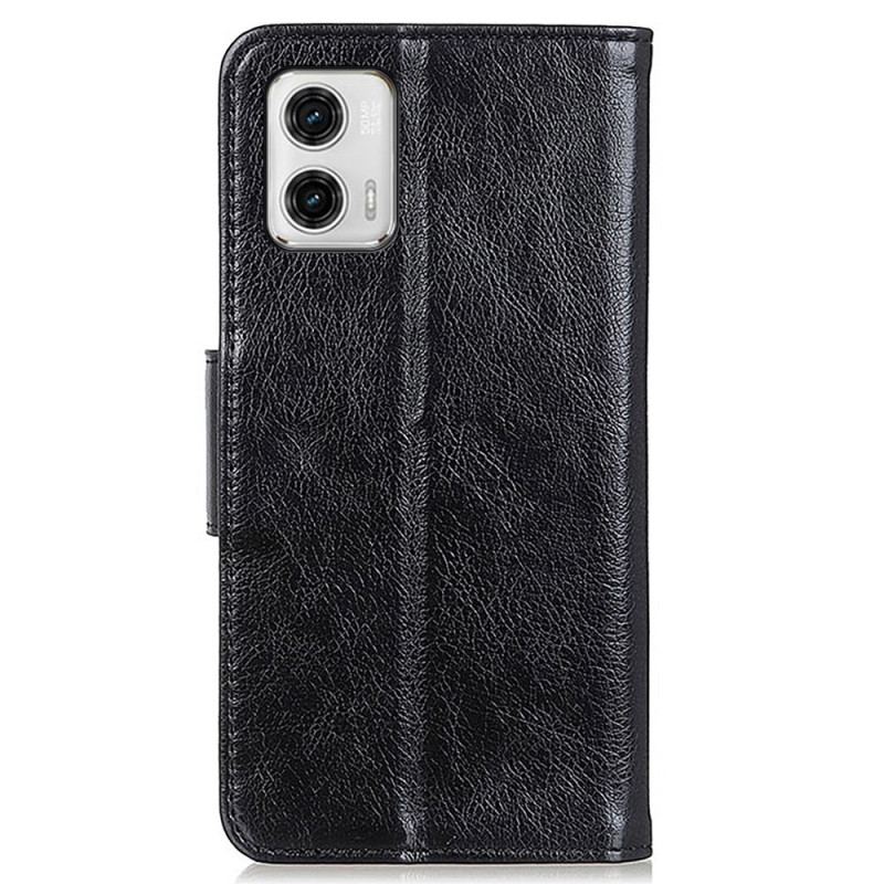 Capa Em Pele Para Moto G73 5G Couro Nappa Dividido