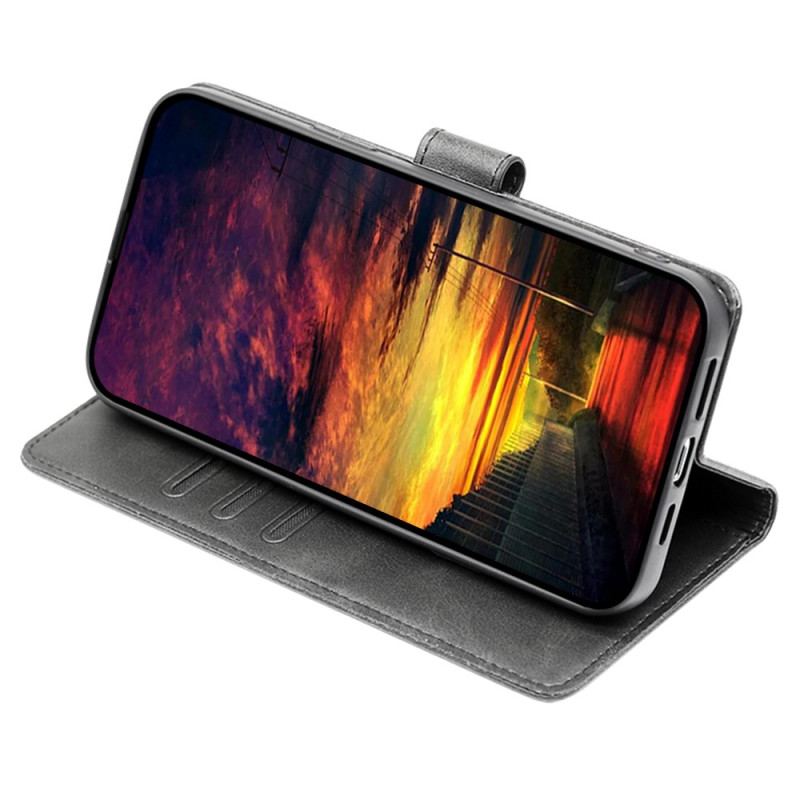 Capa Em Pele Para Moto G73 5G Fecho Oblíquo