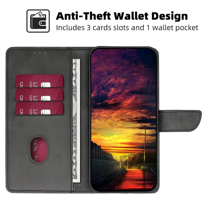 Capa Em Pele Para Moto G73 5G Fecho Oblíquo