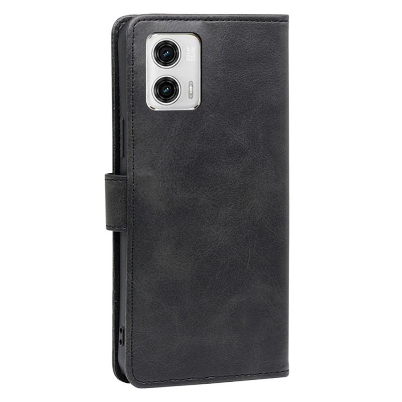 Capa Em Pele Para Moto G73 5G Fecho Oblíquo