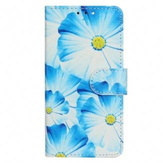 Capa Em Pele Para Moto G73 5G Flores Intensas