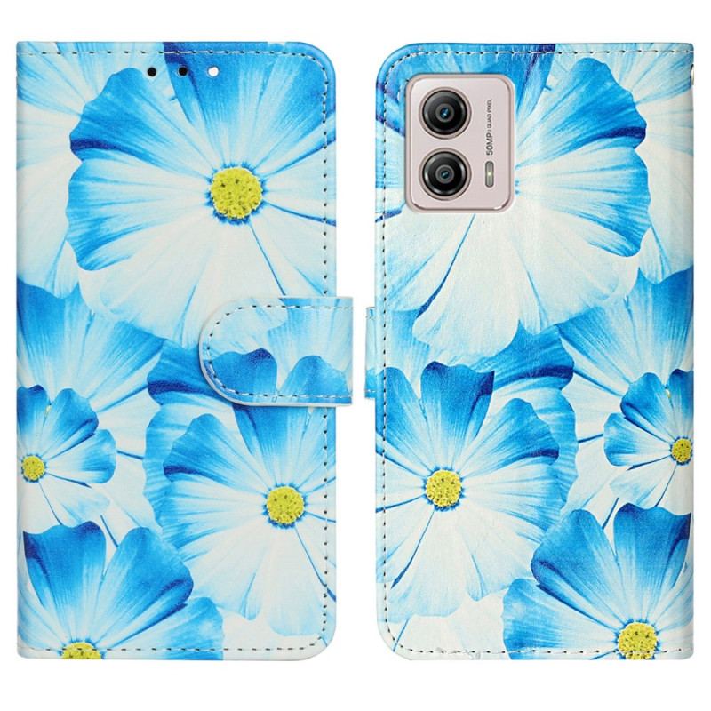 Capa Em Pele Para Moto G73 5G Flores Intensas