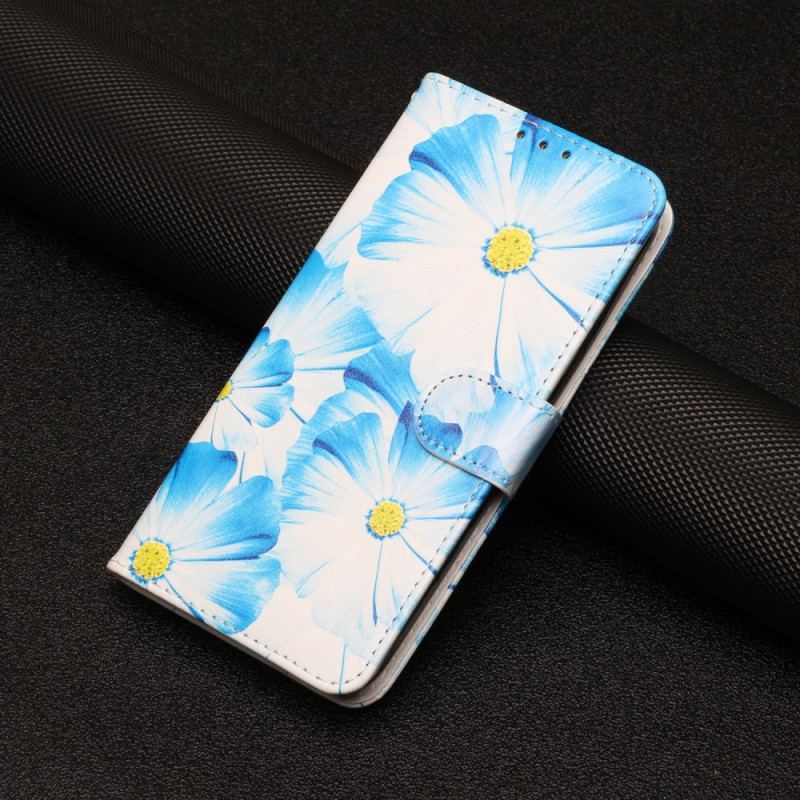 Capa Em Pele Para Moto G73 5G Flores Intensas