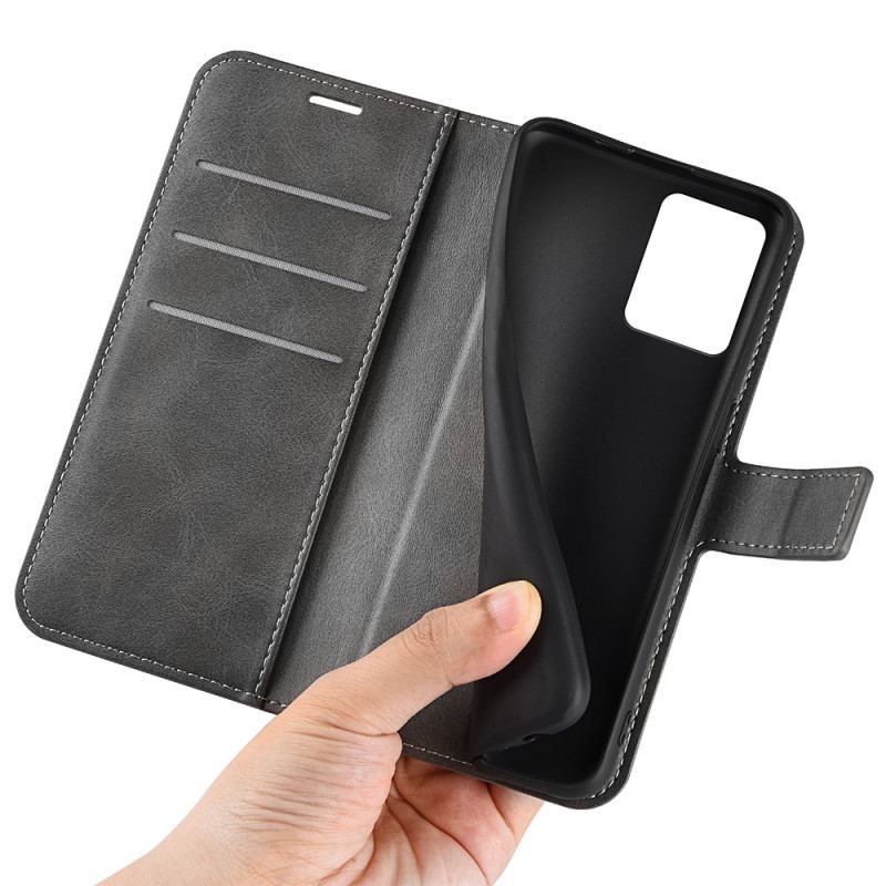 Capa Flip Para Moto G73 5G Efeito Couro