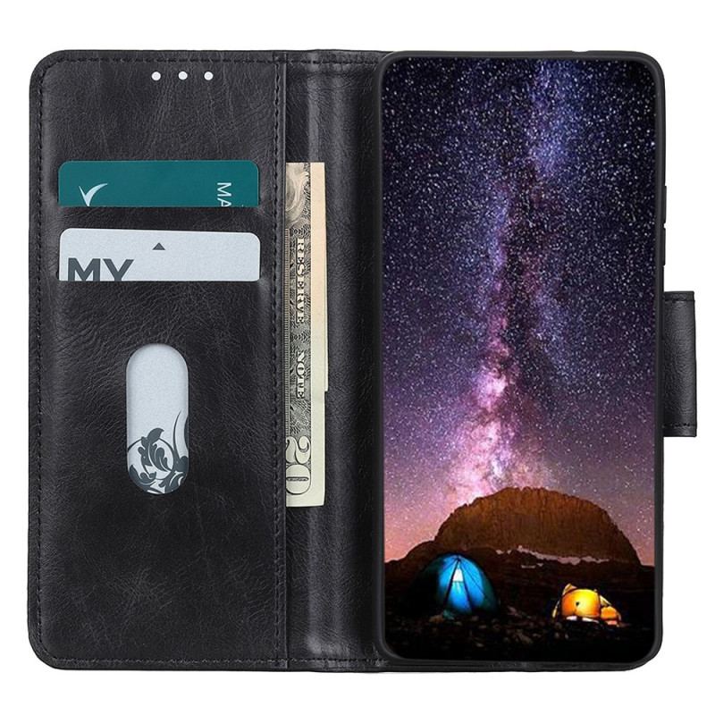 Capa Flip Para Moto G73 5G Fecho De Couro Estilo Reversível