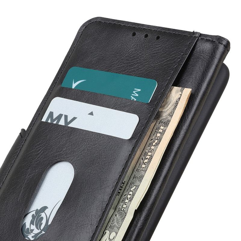 Capa Flip Para Moto G73 5G Fecho De Couro Estilo Reversível