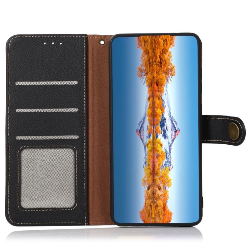 Capa Flip Para Moto G73 5G Khazneh Cinta Rfid