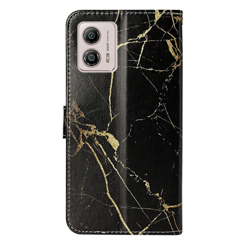 Capa Folio Para Moto G73 5G Mármore