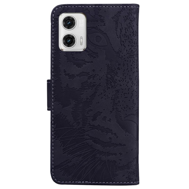 Capa Folio Para Moto G73 5G Pegada De Tigre