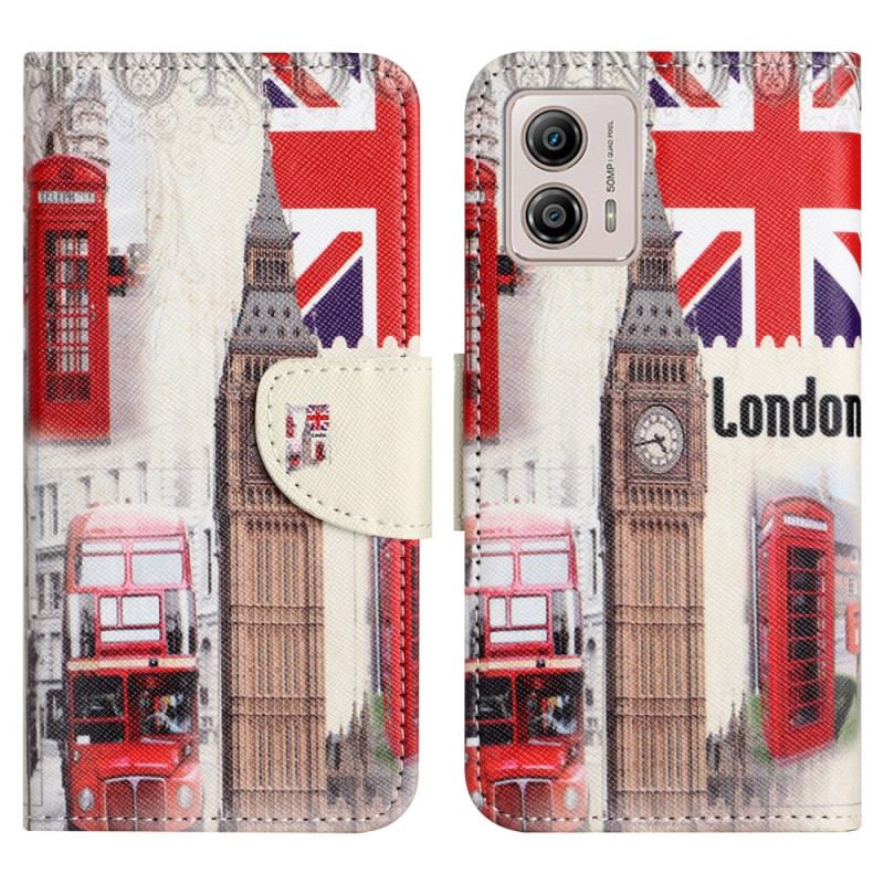 Capa Folio Para Moto G73 5G Vida Em Londres