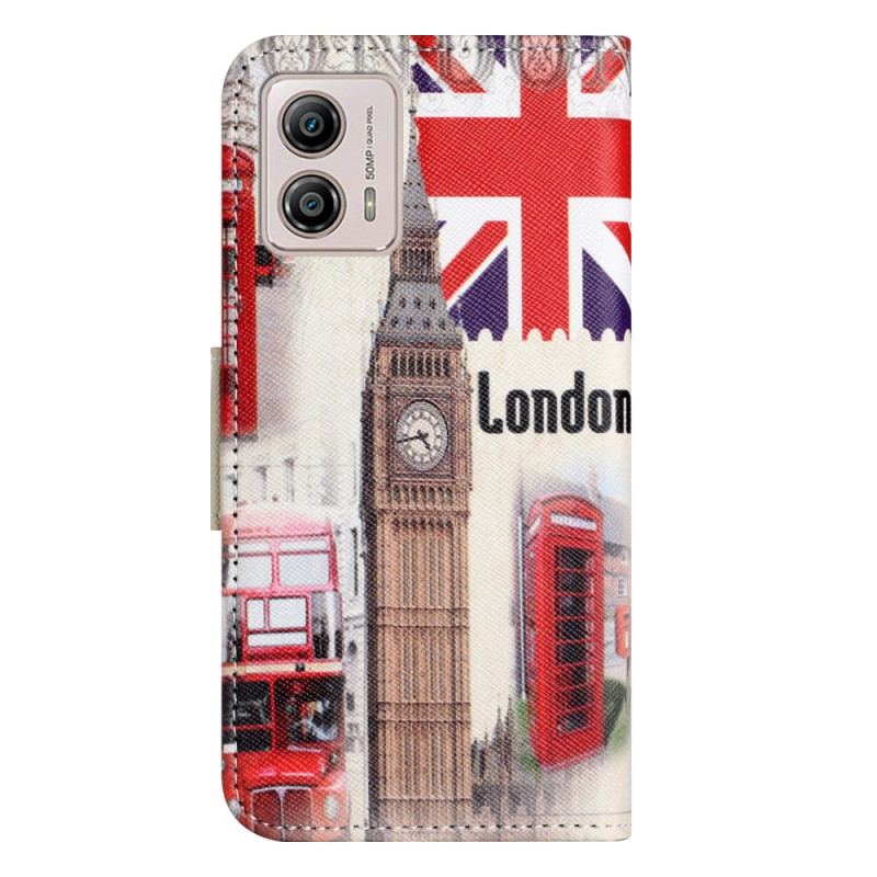 Capa Folio Para Moto G73 5G Vida Em Londres