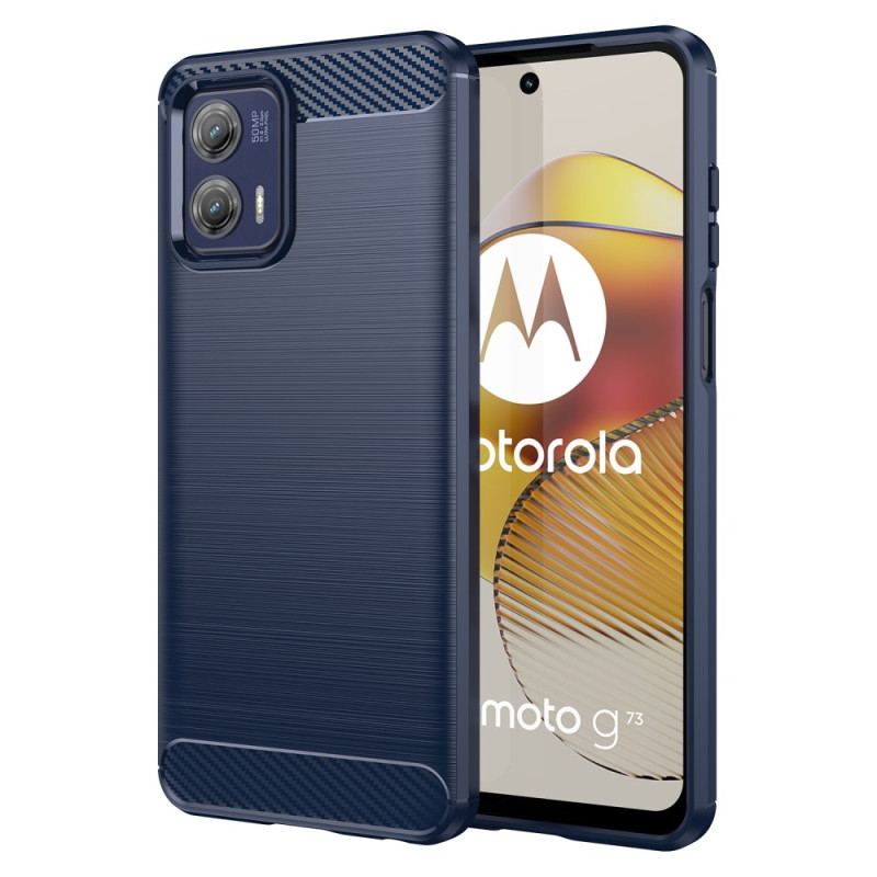 Capa Para Moto G73 5G Fibra De Carbono Escovada