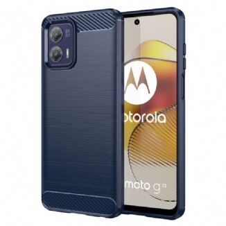 Capa Para Moto G73 5G Fibra De Carbono Escovada