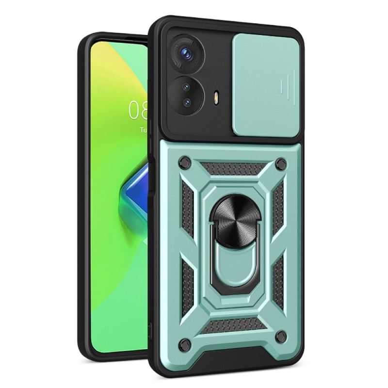 Capa Para Moto G73 5G Suporte De Anel E Protetor De Lente