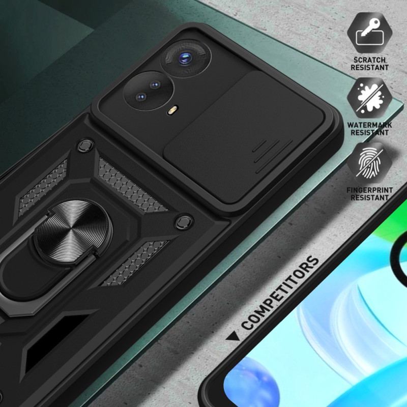 Capa Para Moto G73 5G Suporte De Anel E Protetor De Lente