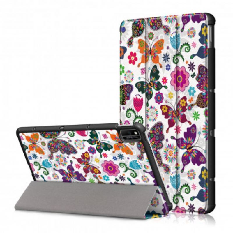 Capa De Celular Para Huawei MatePad New Borboletas E Flores Retrô Aprimoradas